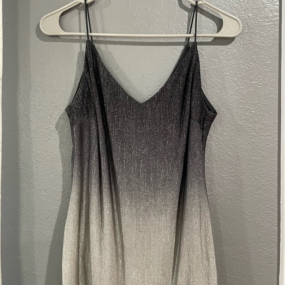 Ombré black to gray mini dress